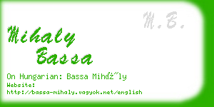 mihaly bassa business card